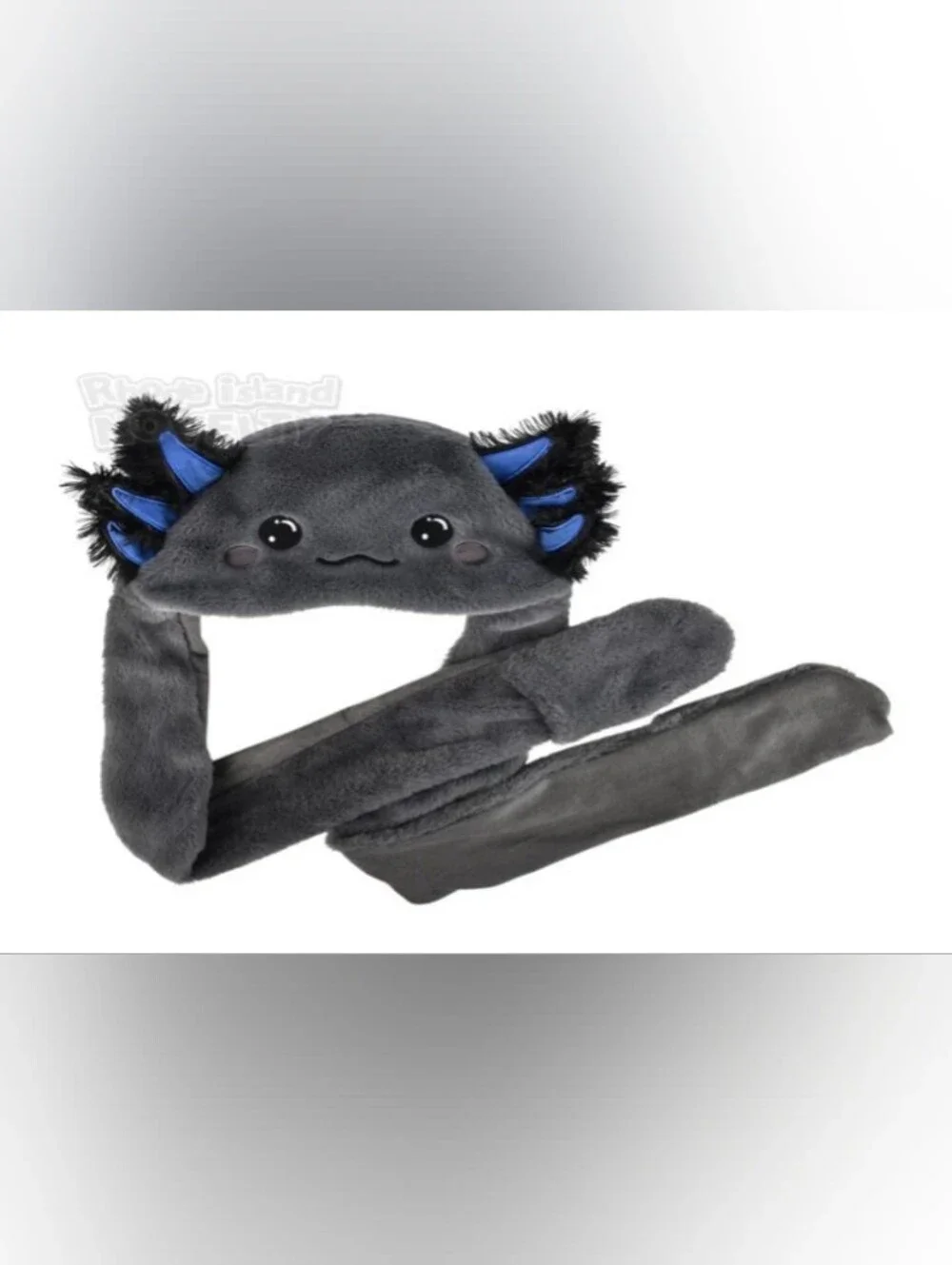 Rhoad Island Novelty Plush Axolotl Grey/Black Kids Hat NWT